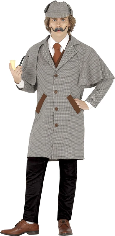 FIESTAS GUIRCA Victorian Detective Fancy Dress Costume Adult Man Size Medium