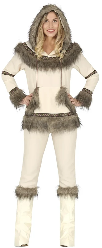 FIESTAS GUIRCA White Eskimo Fancy Dress Costume Adult Women Size 8-10