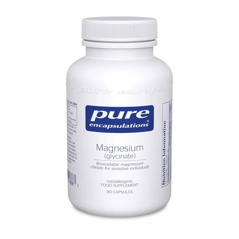 Pure Encapsulations Magnesium Glycinate 120mg - Bioavailable Magnesium Chelate Tiredness and Fatigue Supplement - 90 Capsules