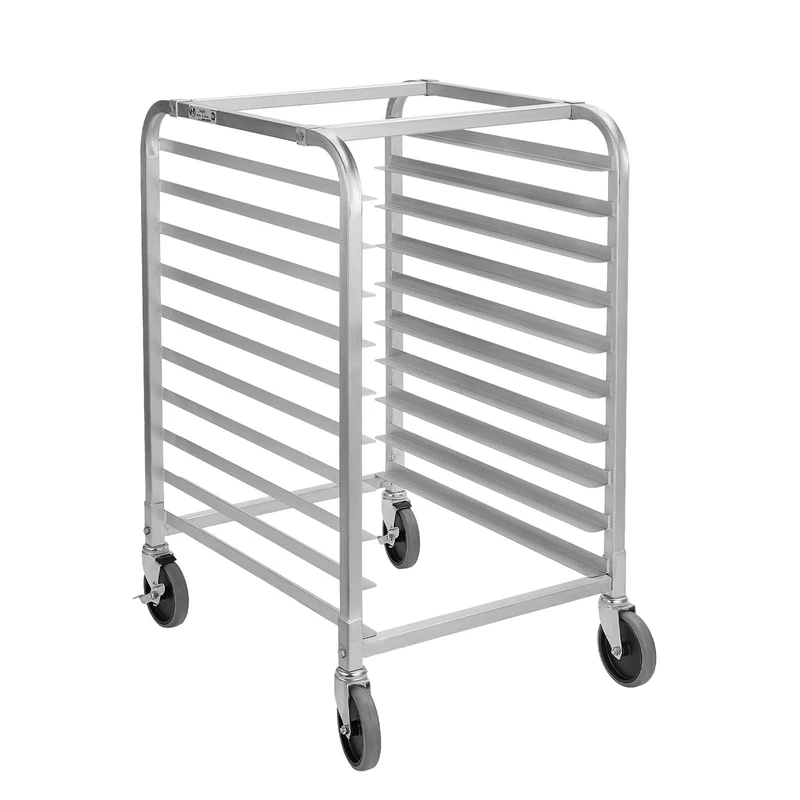HALLY SINKS & TABLES H Bun Pan Rack 10 Tier with Wheels, Commercial Bakery Racking of Aluminum for Full & Half Sheet - Kitchen, Restaurant, Cafeteria, Pizzeria, Hotel and Home, 26" L x 20" W x 38" H