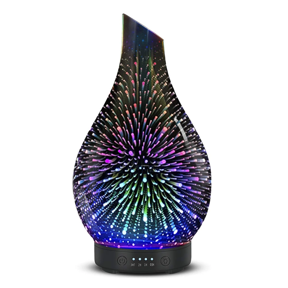 Essential Oil Diffuser Aroma Ultrasonic Diffuser, Night Light with Handmade Glass, BPA Free, 7 Color Changing Waterless Auto-Off Timer Setting 120 ML (Silver)