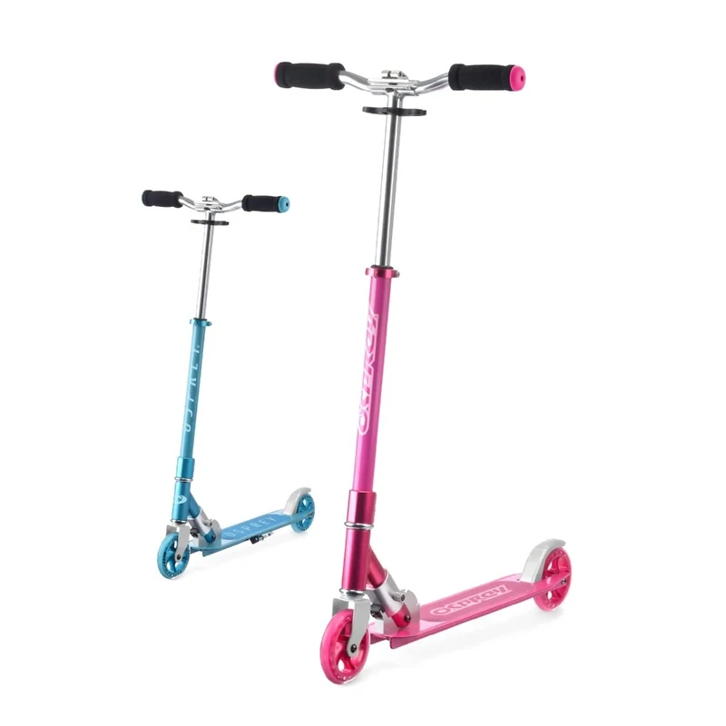 Osprey Kids Scooter | 2 Wheeled Folding Kick Scooter for Children Boys Girls with Adjustable Bar, Rear Brake and ABEC 5 Bearings, Multiple Colours