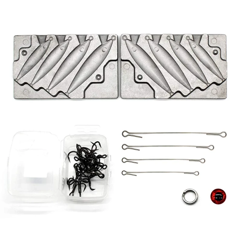 Adygil Fishing Jigging Lure Mold Kits 1.5oz, 2oz, 3oz, 3.5oz, 4 Cavities, 121pcs/pack,Without Handle - Image 1