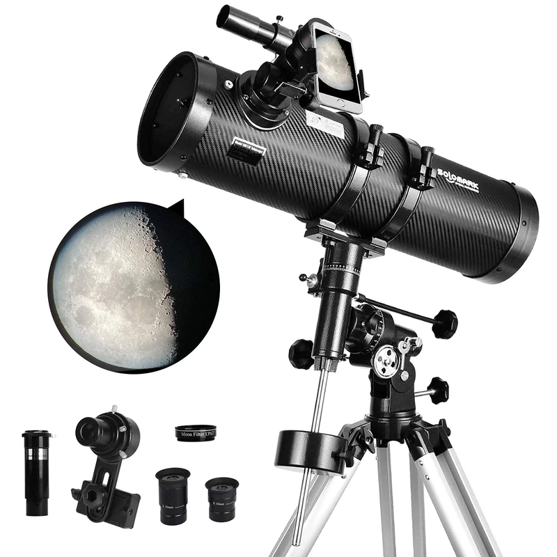 SOLOMARK 130EQ 130mm Telescope - EQ Mount, Barlow Lens, Moon Filter