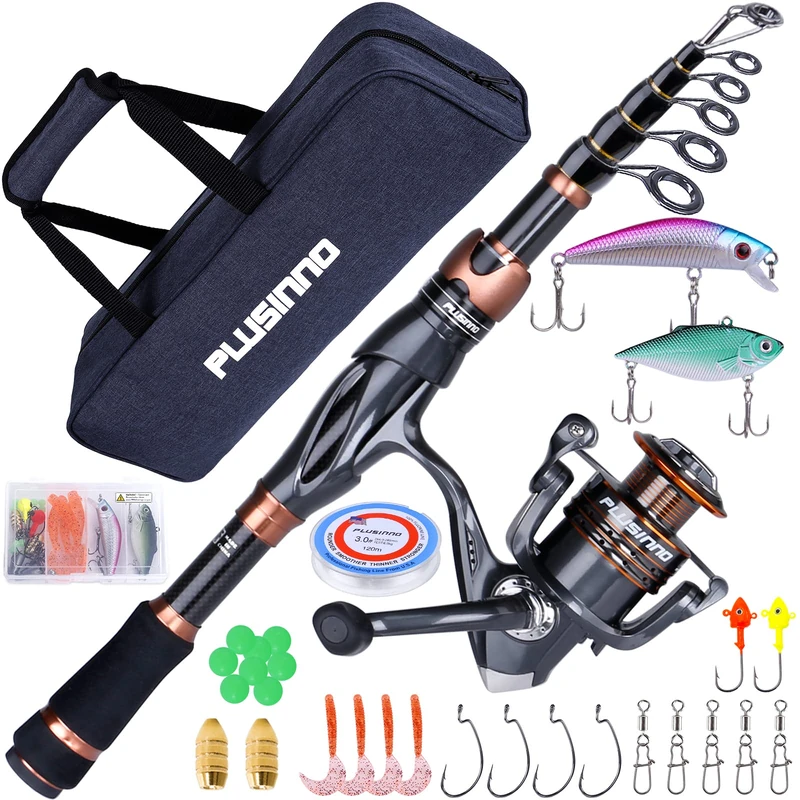 PLUSINNO Bronze Warrior Telescopic Fishing Rod and Reel Combo - Image 1