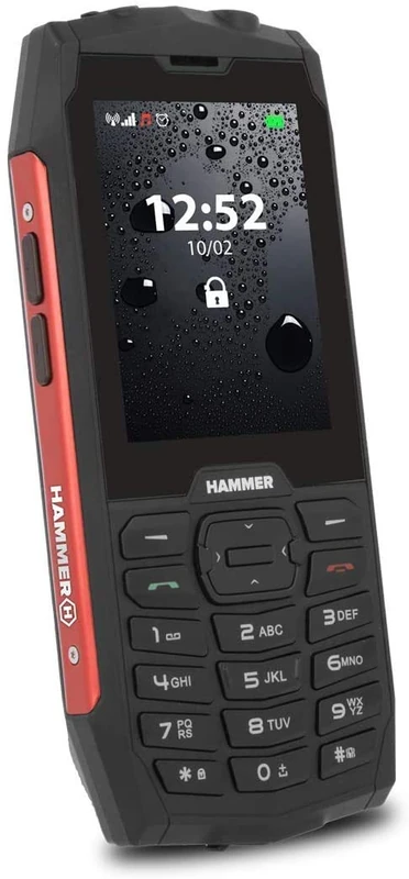 HAMMER 4 Rugged Button Phone, 2.8-inch Big Screen, Simple Telephone, 2000mAh Big Battery, IP68 Waterproof Mobile Phone Shockproof, LED Flashlight, 2MP Camera, FM Radio, Dual SIM, Red – UK Version - Image 1