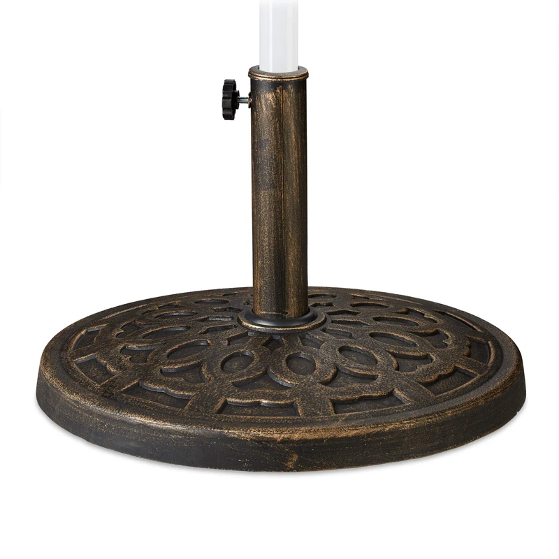 Relaxdays Parasol Stand - Brown Cast Iron Look - 38-50 mm