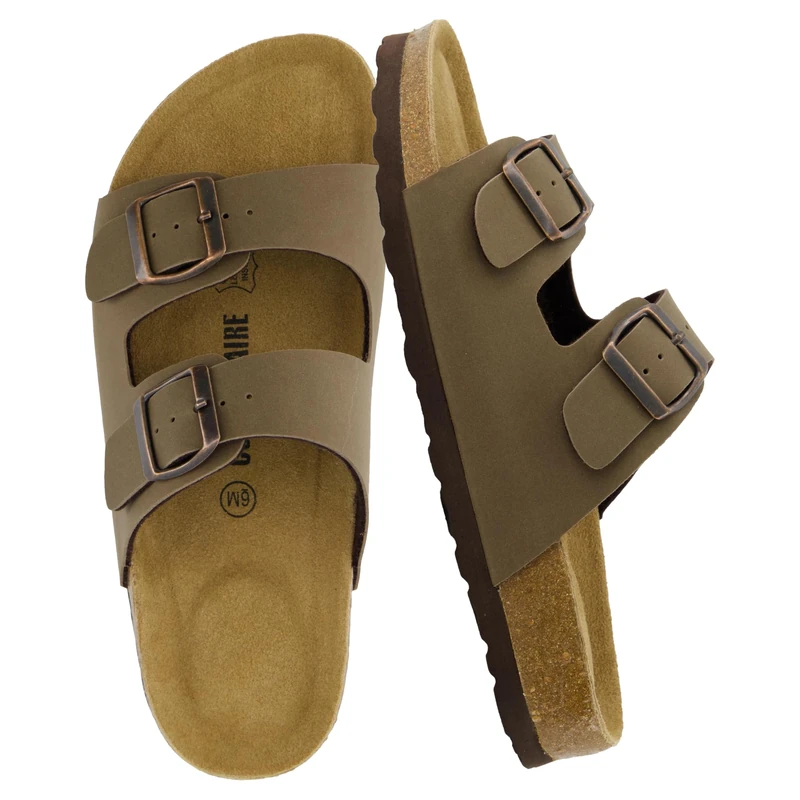 CUSHIONAIRE Women's Lane Cork Footbed Sandal with +Comfort, Brown 4 UK W