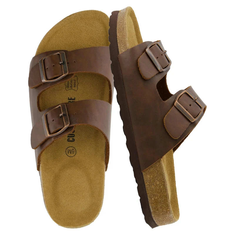 CUSHIONAIRE Women's Lane Cork Footbed Sandal with +Comfort, Brown Oily 6.5 UK
