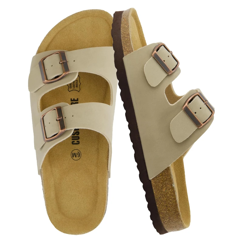 CUSHIONAIRE Women's Lane Cork Footbed Sandal with +Comfort, Stone 4 UK W