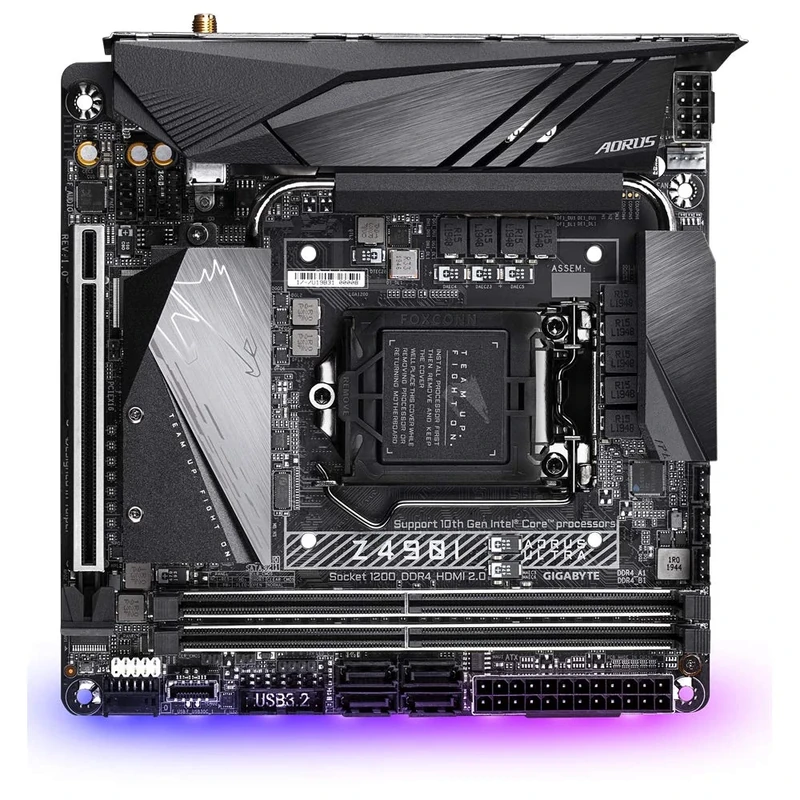 GIGABYTE Z490I AORUS ULTRA Intel LGA 1200 ATX Motherboard (Direct 8+1 Phases, Intel WiFi 6 802.11ax, Intel 2.5GbE LAN, HDMI 2.0, RGB FUSION 2.0)
