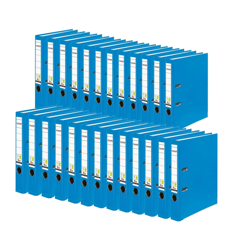 Exacompta - Ref 11286762007F - FALKEN - Vegan PP Lever Arch Files - Suitable for A4 Documents, 50mm Spine, Spine Label, Metal Finger Hole - Aqua (Pack of 25)