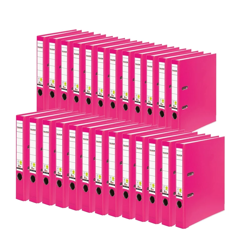 Exacompta - Ref 11286820007F - FALKEN - Vegan PP Lever Arch Files - Suitable for A4 Documents, 50mm Spine, Spine Label, Metal Finger Hole - Pink (Pack of 25)
