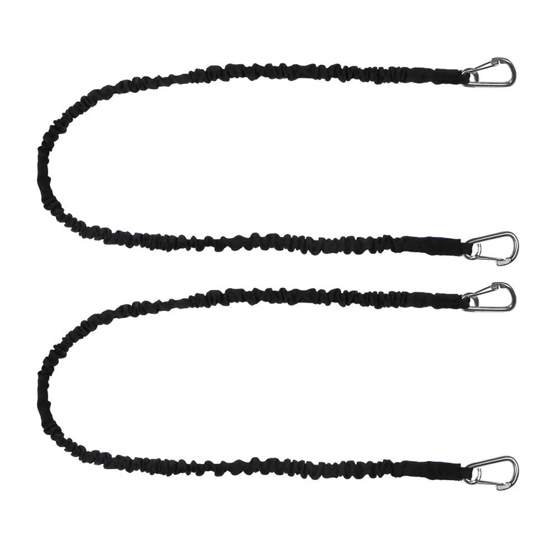 Extreme Max 3006.2891 BoatTector High-Strength Line Snubber & Storage Bungee, Value 2-Pack - 48" with Medium Hooks, Black