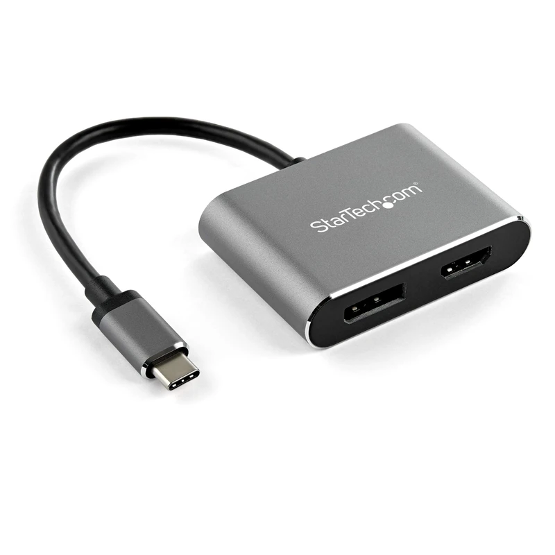 StarTech.com USB C Multiport Video Adapter - 4K 60Hz USB-C to HDMI 2.0 or DisplayPort 1.2 Monitor Adapter - USB Type-C 2-in-1 Display Converter HDMI/DP HBR2 HDR - Thunderbolt 3 Compatible (CDP2DPHD)