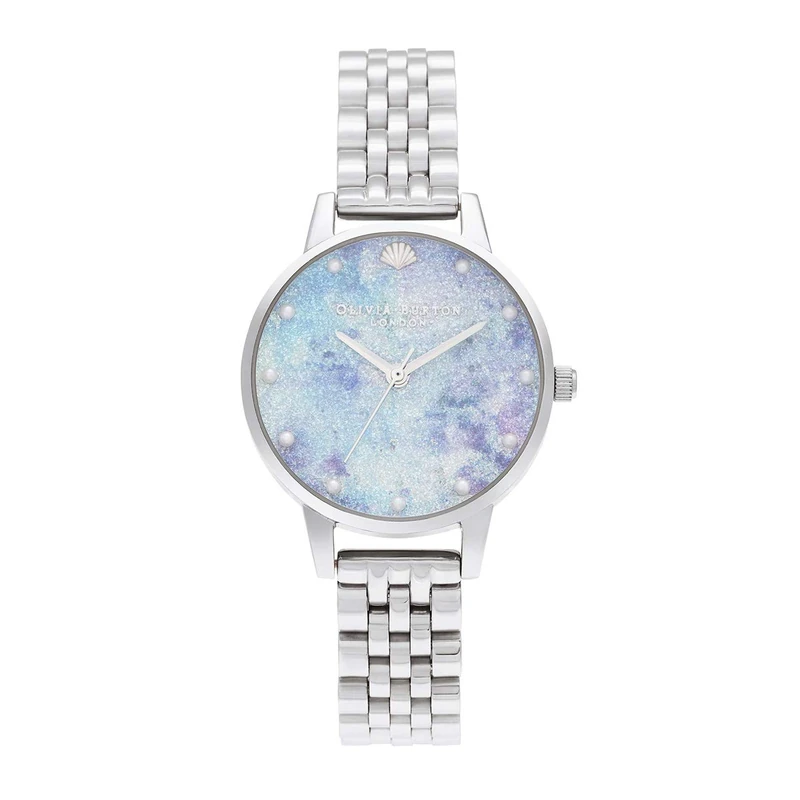 Olivia Burton Analogue Quartz Watch for Women Under The SEA Collection with Silver Stainless Steel Bracelet - OB16US43