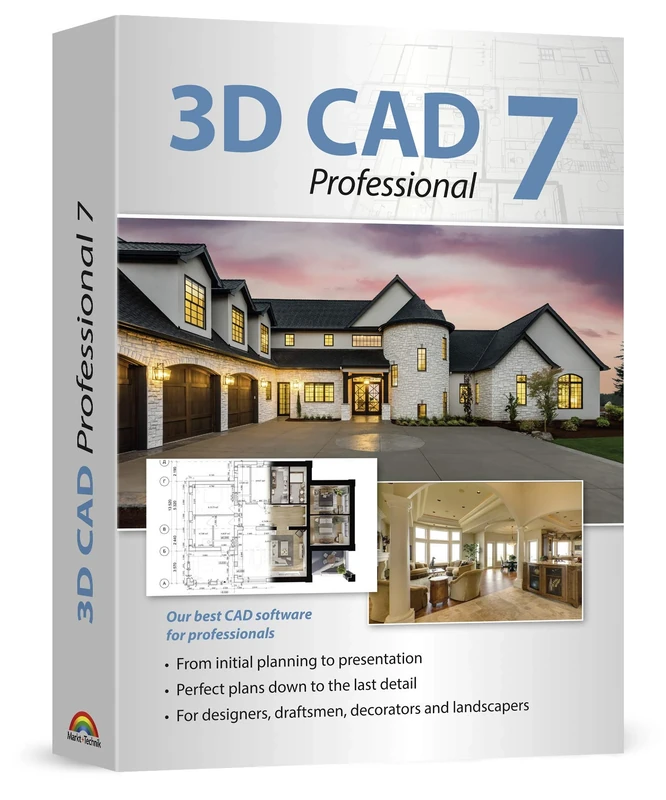 3D CAD 7 Professional - Plan & design buildings from initial rough sketches to the finished blueprints - CAD and architecture software for Windows 11, 10, 8.1, 7 - Image 1