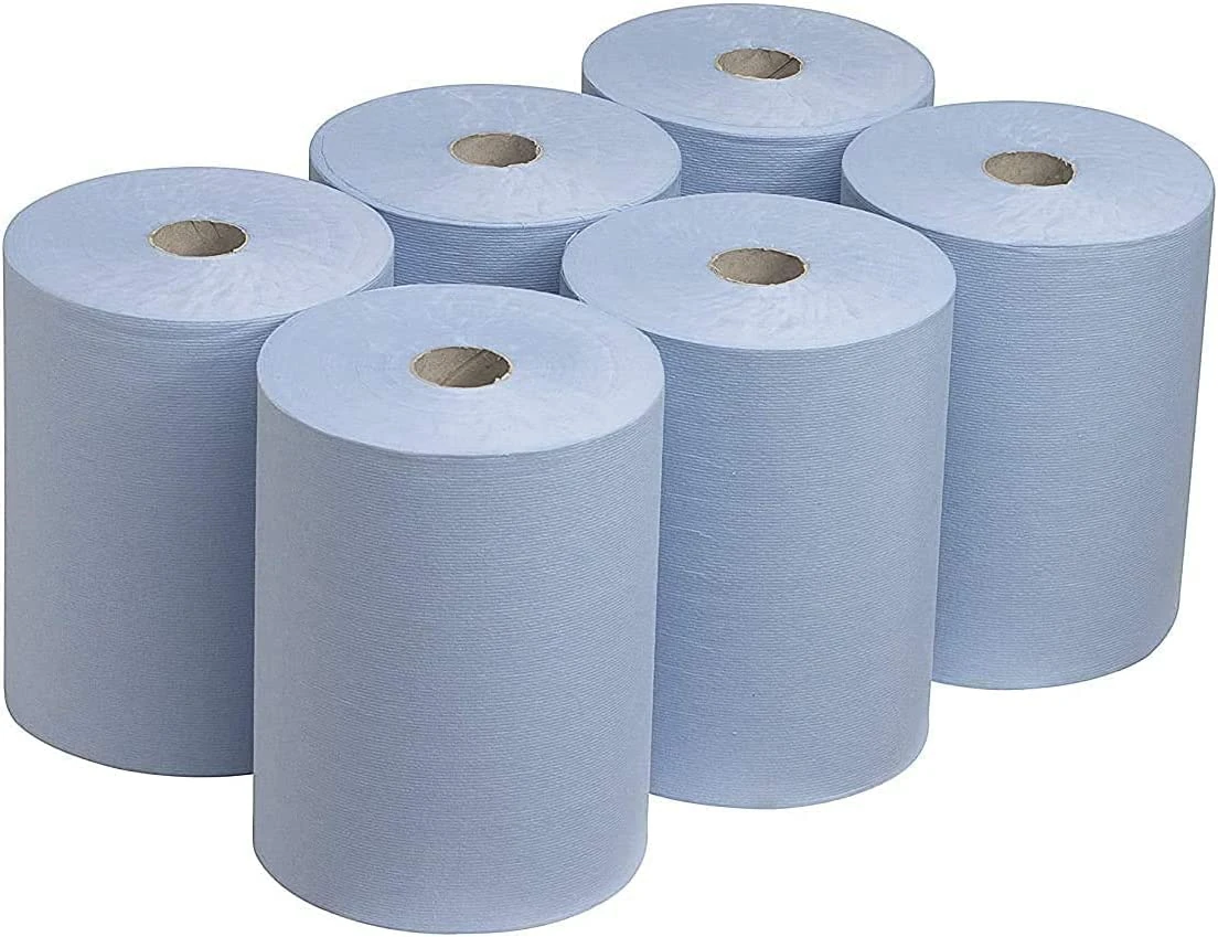 TPZ The Packaging Zone | Centre Feed Blue Rolls | Blue Recycled Paper Hand Towels | Multi-Purpose Use | 12 Pack