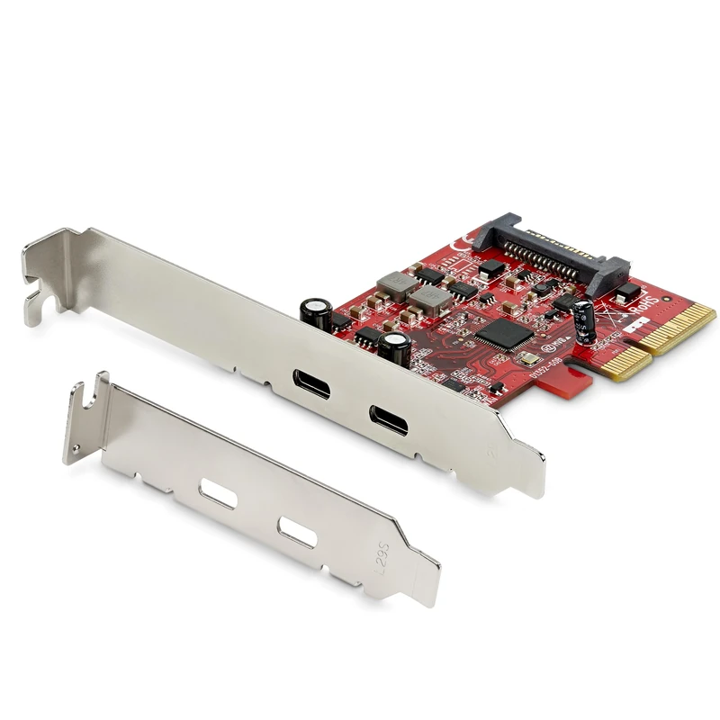 StarTech.com 2-Port USB 3.2 Gen 2 PCIe Card, USB-C 10Gbps PCI Express 3.0 x4 Adapter, Data Only, Windows/macOS/Linux, TAA