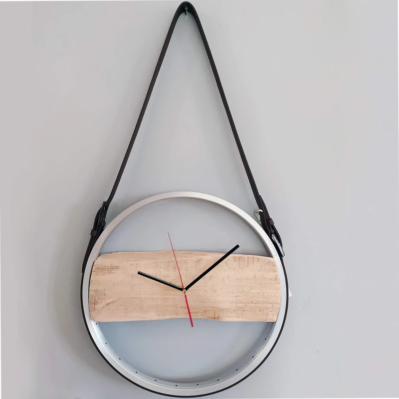 Bikes Bazaar Clock, wood, Silver, One Size