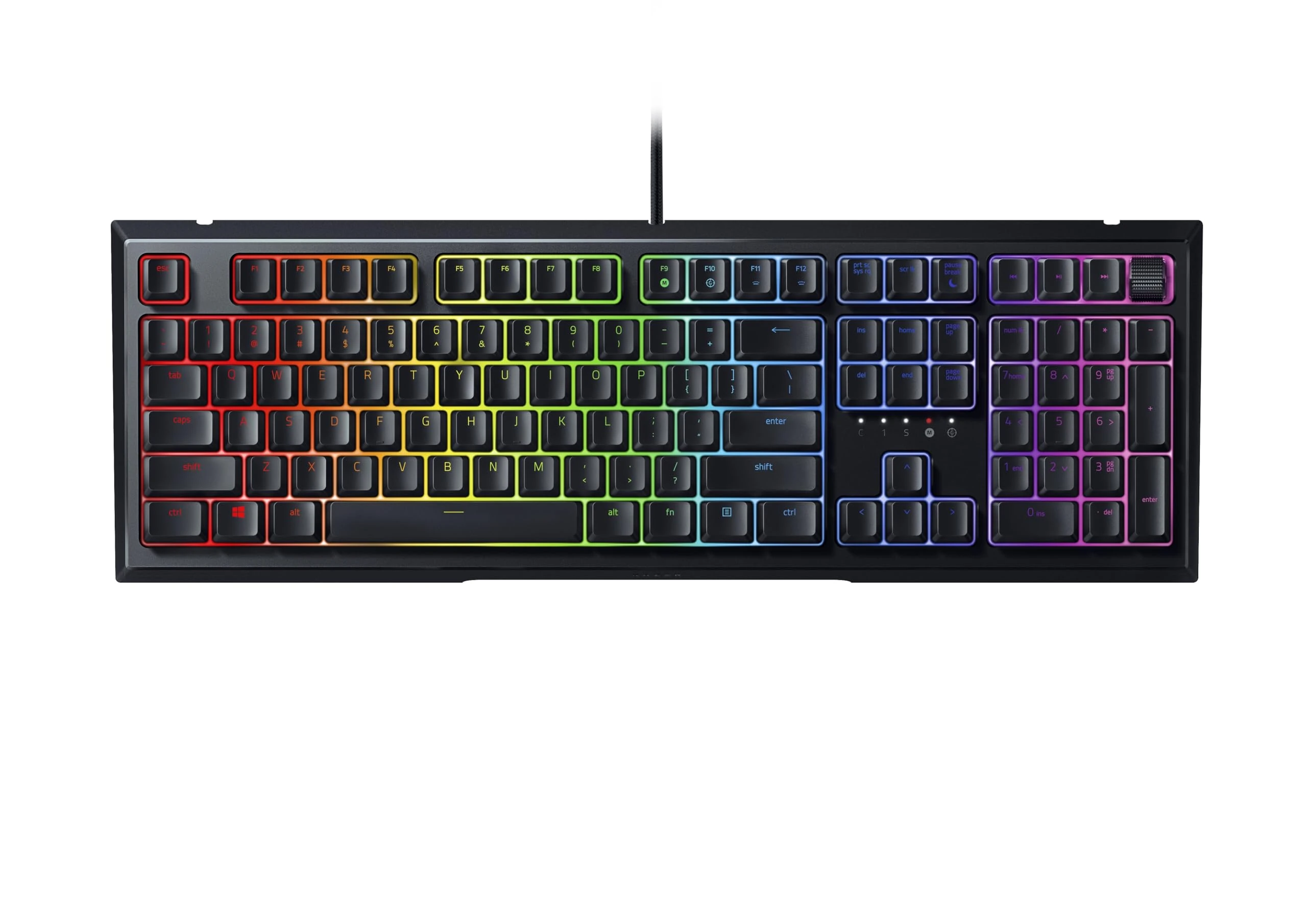 Razer Ornata V2 - Gaming Keyboard with Mecha-Membrane Keys (Hybrid Mecha-Membrane Switch, Chroma RGB Backlight, Digital Volume Wheel, Ergonomic Wrist Rest) Black|US Layout
