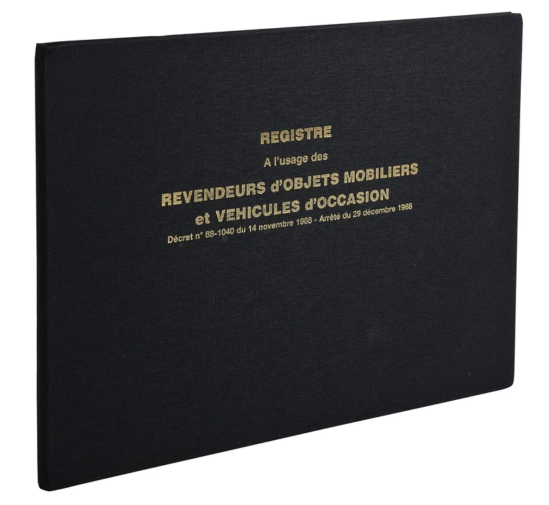 Le Dauphin- Ref. 41891D - 1 Register of used furniture and vehicles - police book - Dimensions 24 x 32 cm - 110-page register - Hardcover covered with black cloth - Image 1