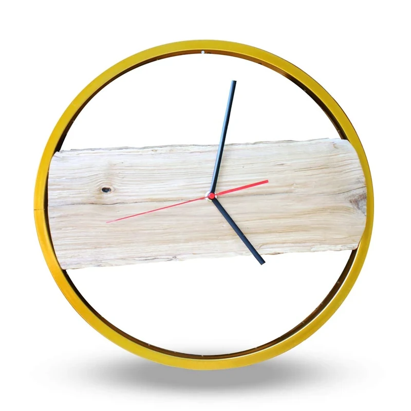 Bikes Bazaar Clock, wood, Gold, One Size