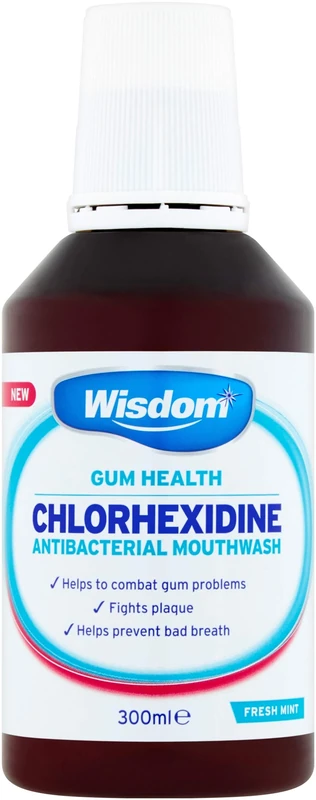 Wisdom Chlorhexidine Mint Mouthwash - 0.2% Antibacterial 2x300ml