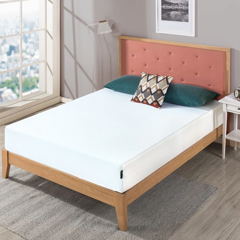 Zinus EU-FGM-1000J Gel-Infused Green Tea Memory Foam Mattress, Fabric, Single