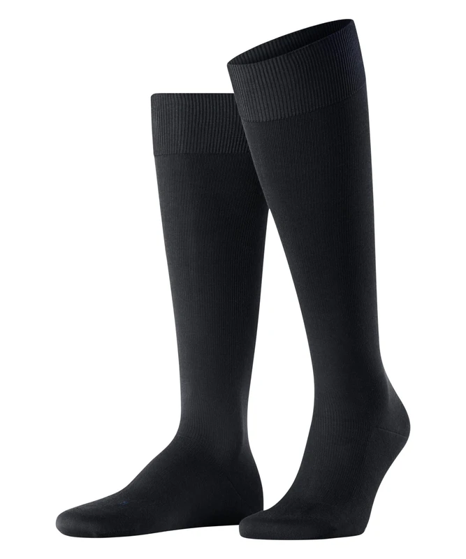 FALKE Men's Energizing Cotton M Kh Thin With Compression 1 Pair Knee-High Socks, Blue Dark Navy 6370, 11.5-12.5