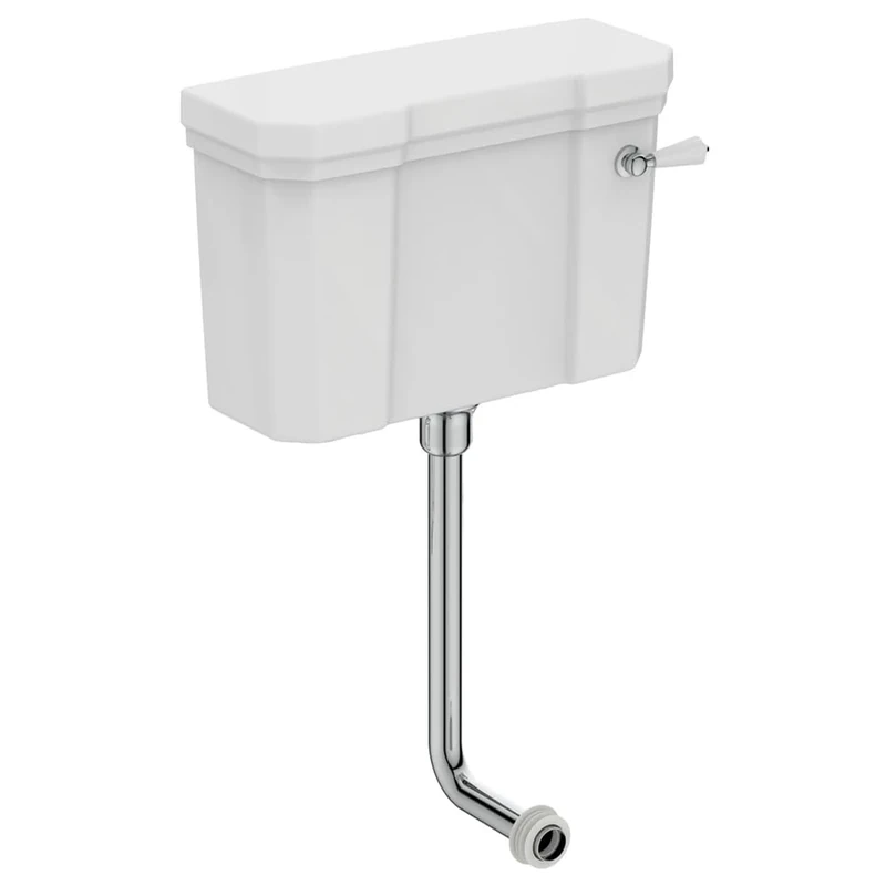 Ideal Standard Waverley Low Level Cistern Pack with 6/4 Litre Dual Flush, Chrome Flush Pipe and Traditional Lever, U471401, White