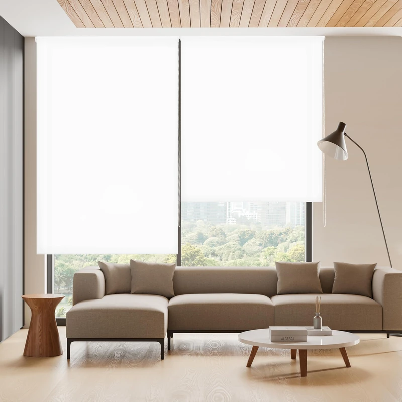 Blindecor Transparent Smooth Roller Blind 120 x 250 cm White