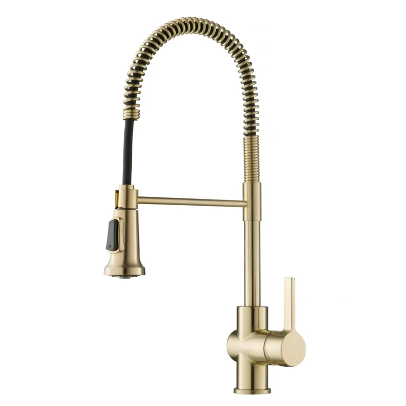 Kraus KPF-1690SFACB Britt Commercial Style Kitchen Faucet, Spot Free Antique Champagne Bronze