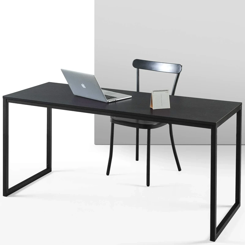 Zinus Jennifer Desk Table 160 x 61 x 74 cm - Metal and Wood Office Table - Multi-Purpose Table - Dark Brown, Deep Espresso