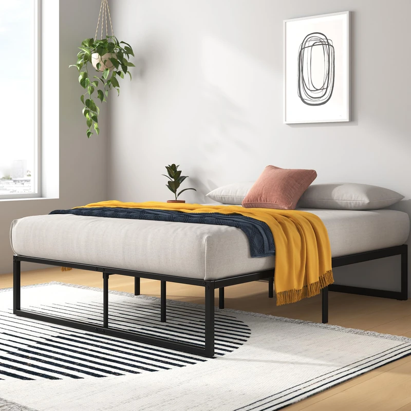 Zinus EU-SMPB-14J Platform Bed Frame, Metal, Single
