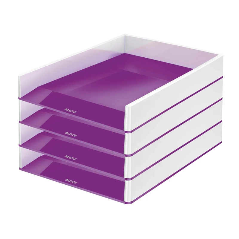 Leitz Wow Duo Colour 53611062 Letter Tray Set of 4 Purple