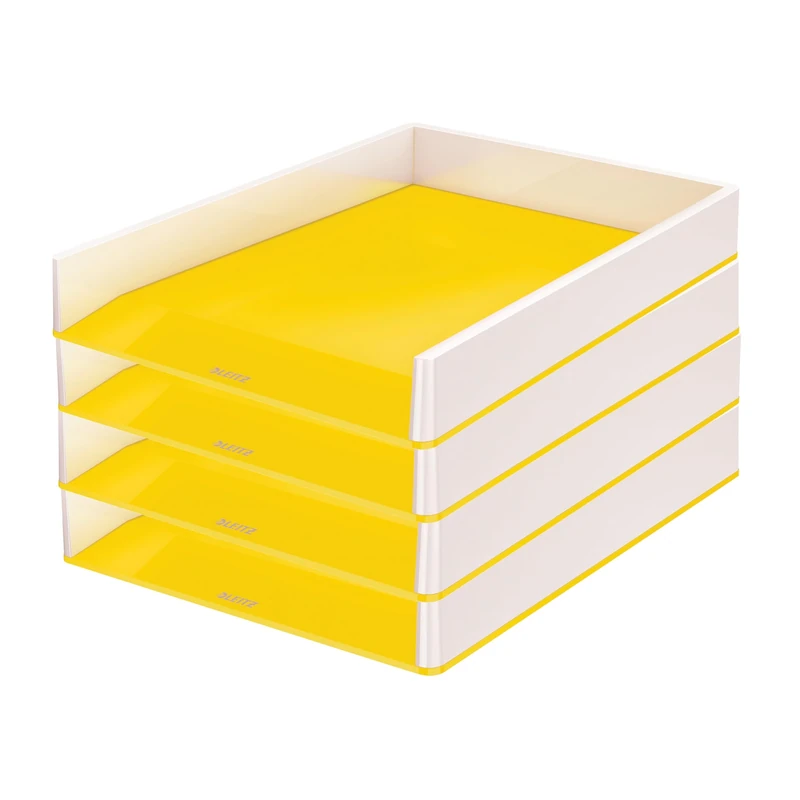 Leitz Wow Duo Colour 53611016 Letter Tray Set of 4 Yellow