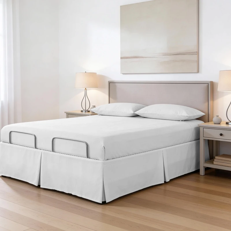 Bed Maker's Adjustable Bed Wrap-Around 15" Tailored Bedskirt, King - Image 1