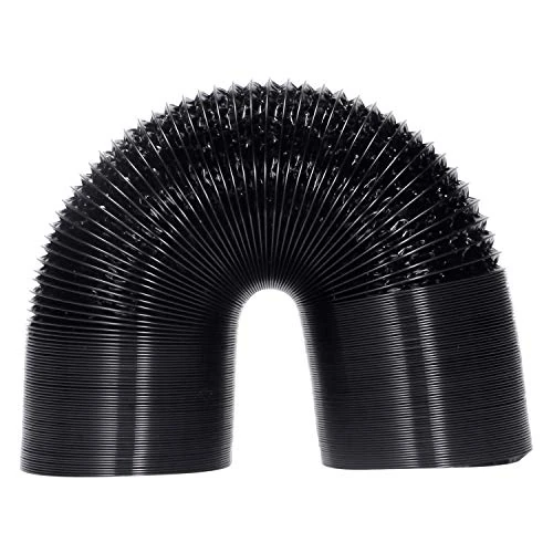 Hon&Guan 150mm Flexible Aluminium Ducting 2m Insulated ducting Pipe 6 Inch Air Ducting Hose Black for Cooker Hood, Extractor Fan, Tumble Dryer, Hydroponics Grow