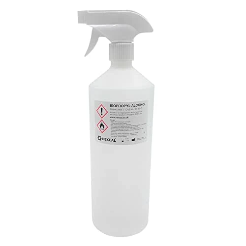 Hexeal Isopropyl Alcohol 1L – 1L Spray of 99.9% IPA Disinfectant & Sanitiser – Removes Grime on Phones & Electronics – Degreaser, Cleaning Fluid & Solvent for Paint Thinning