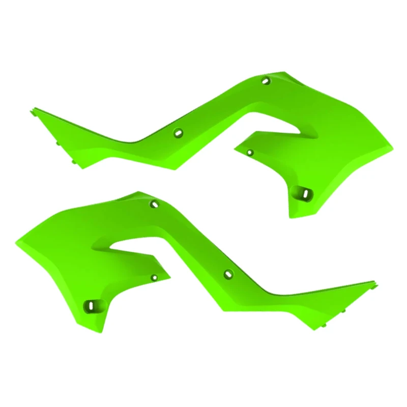 POLISPORT 8425800004 - Radiator Covers Strong and Durable Compatible with Kawasaki Motorcycles in Green