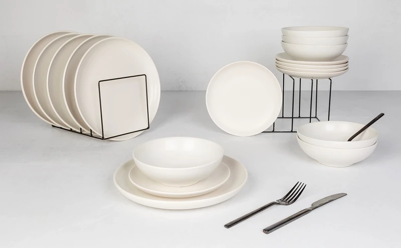 Cosy & Trendy 2981928 18-Piece Viva Dinner Set for 6 People, Cream