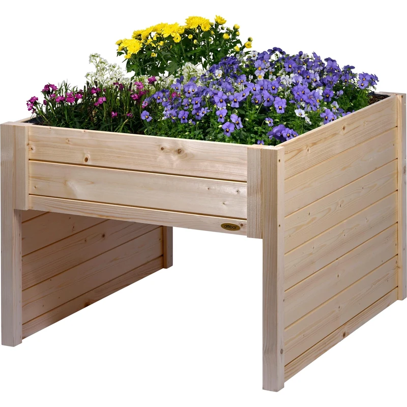 dobar® Large Wooden Lawnmower Garage with Planter Including Film - Lawnmower Garage - 79 x 73 x 56 cm - Natural