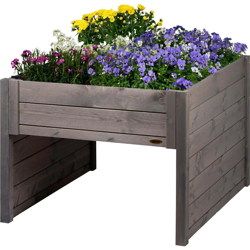 dobar® Large Wooden Lawnmower Garage with Planter Including Film - Lawnmower Garage - 79 x 73 x 56 cm - Anthracite