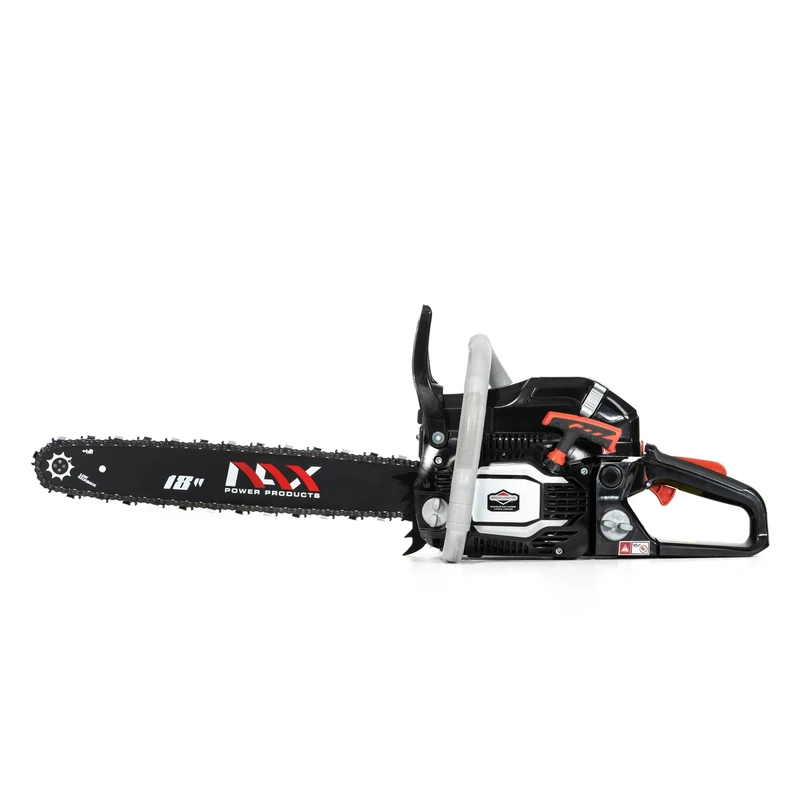 NAX Power Products, NAX 400C Chainsaw with 1.8 kW Combustion Engine of 51.5 cm3, Licensed by Briggs & Stratton, 18" Guide and Low Kickback System, Black