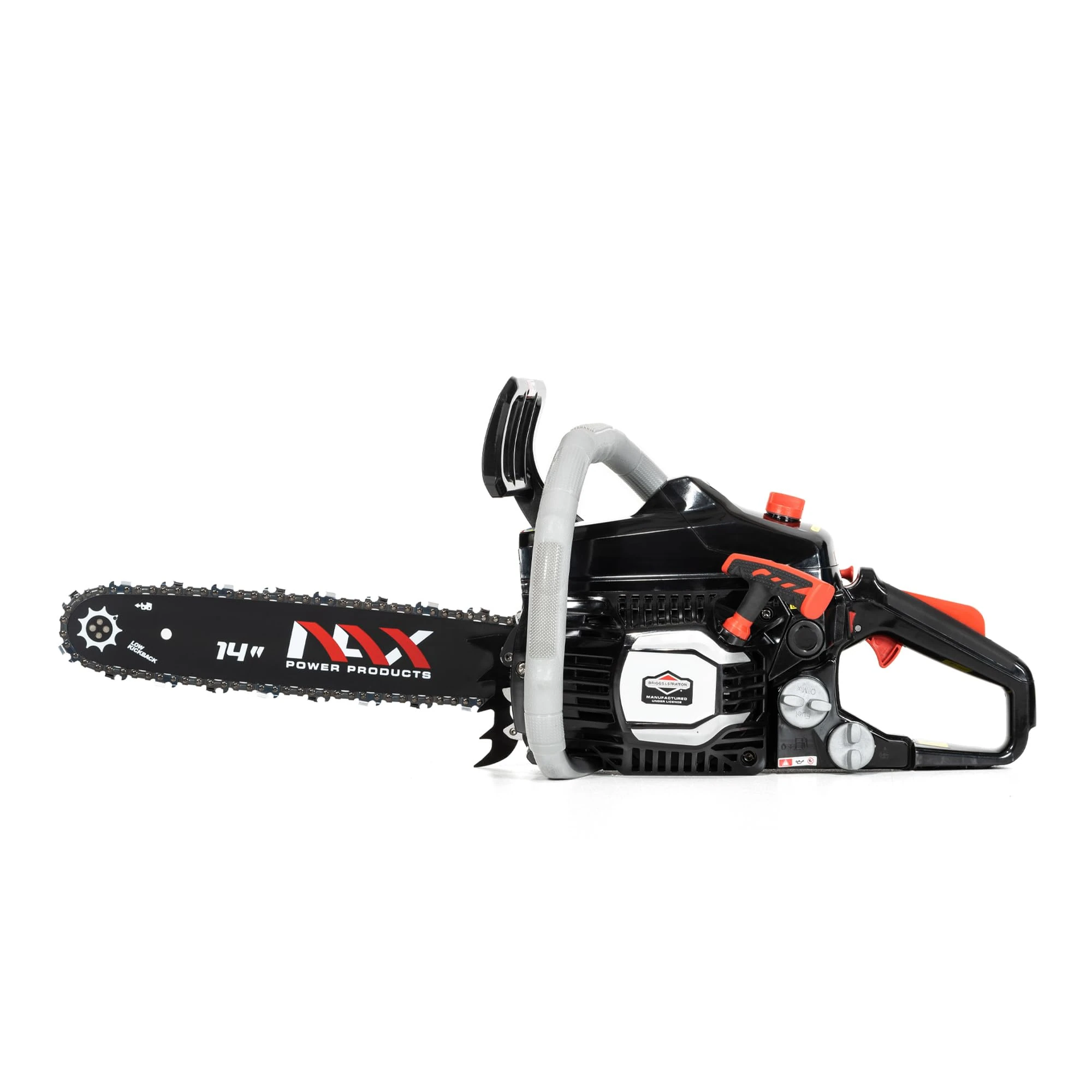 NAX POWER PRODUCTSNAX 200C chainsaw with 1.2 kW combustion engine of 37 cm3 licensed by Briggs & Stratton 14" guide and Low Kickback system