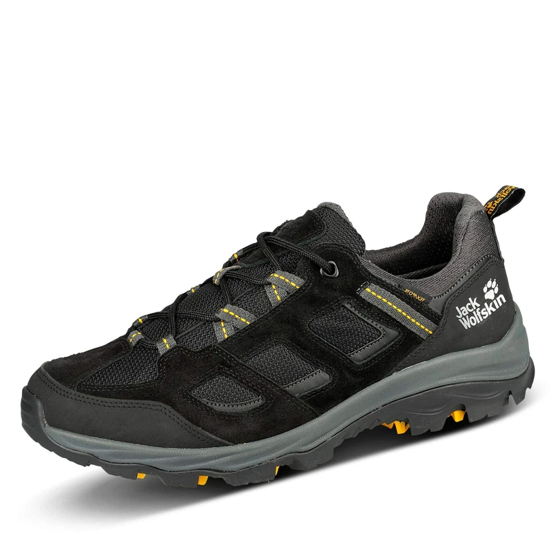 Jack Wolfskin Men's Vojo 3 Texapore Low M Hiking Shoe, Black Burly Yellow Xt, 14 UK