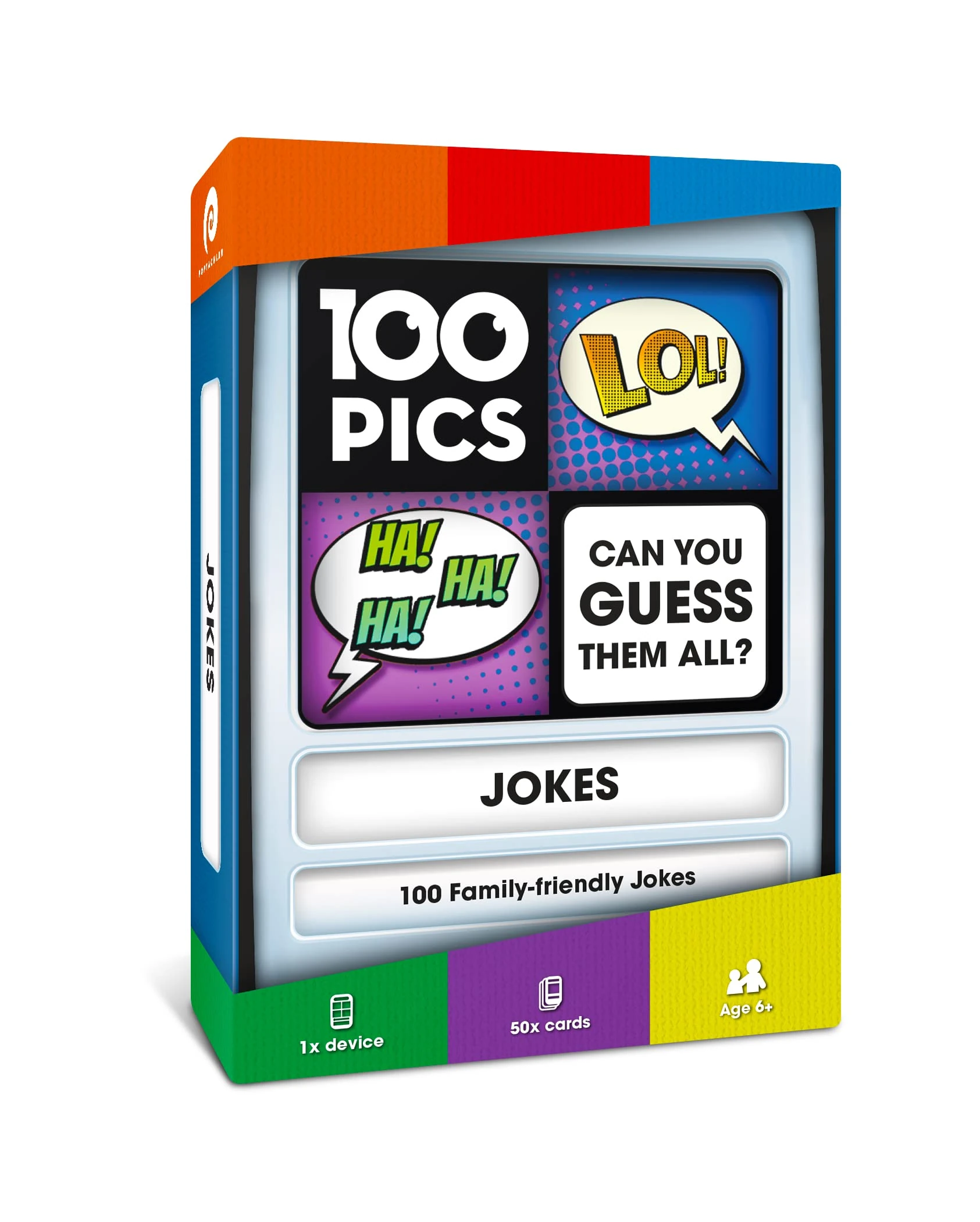 100 PICS Jokes Travel Game - 100 family-friendly jokes in a unique slide-reveal case | Perfect Stocking Filler for kids