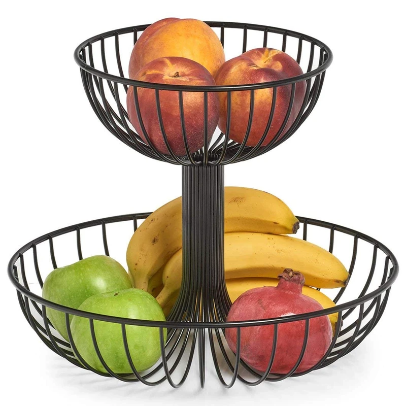Zeller Fruit Stand, Metal, Black, Diameter 32 x 25.8 cm
