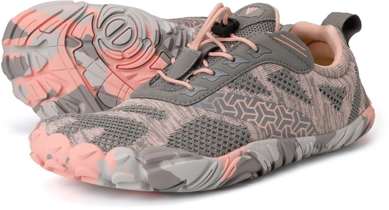 JOOMRA Women's Minimalist Trail Running Barefoot Shoes | Wide Toe Box | Zero Drop, W20 | Pink Grey, 6.5 UK